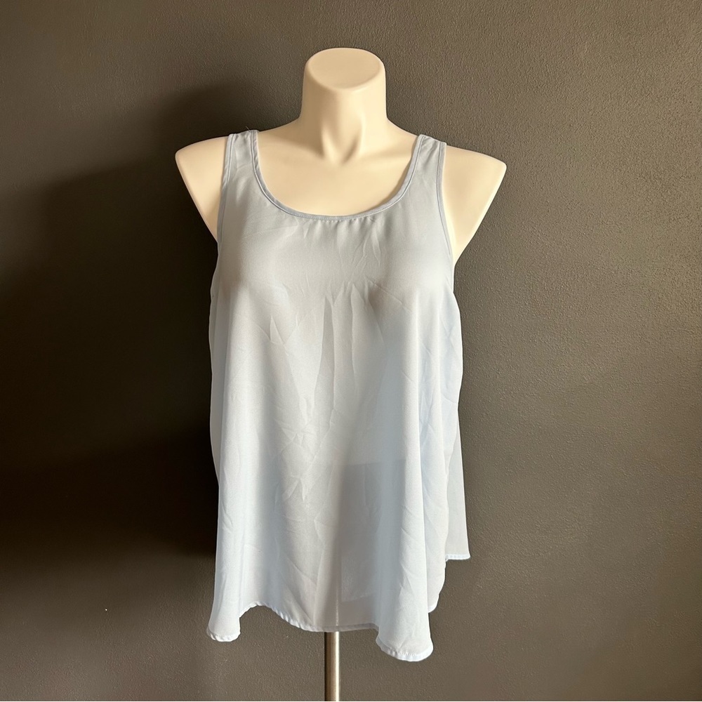 Torrid Light Blue Open Back Georgette Tank Top